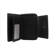 Solid Antique Brass Hardware &amp; Heavy-Duty Dual Zipper Detail on Hanoi Full-Grain Leather Wallet 여성용