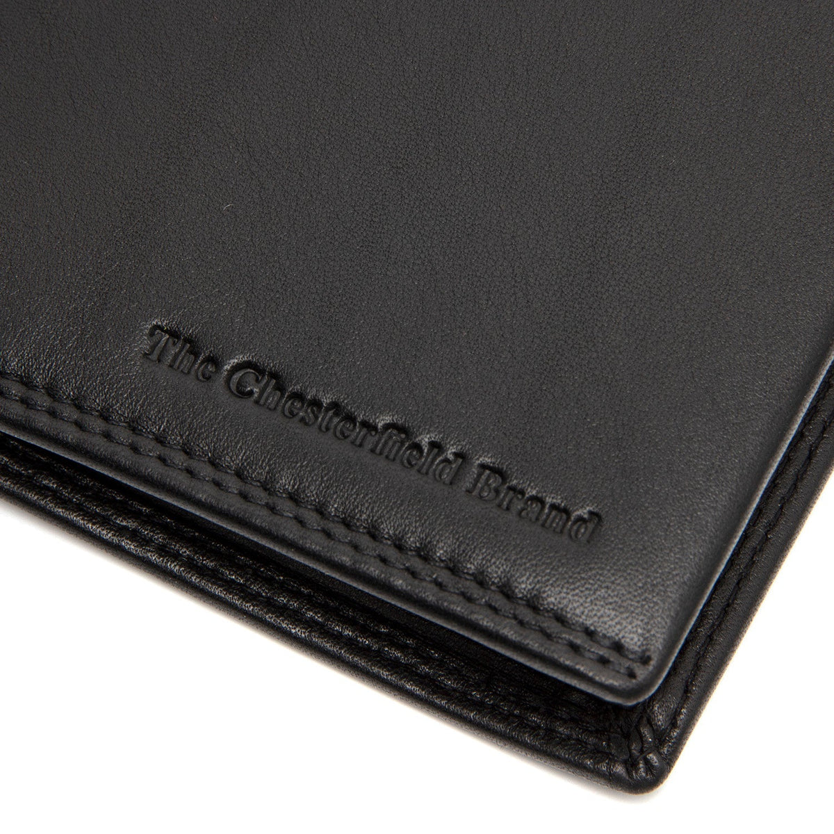 Solid Antique Brass Hardware &amp; Heavy-Duty Dual Zipper Detail on Hanson Full-Grain Leather Wallet 남성용