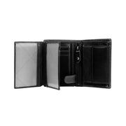 Hazel Full-Grain Leather Wallet 여성용 - Structured Side Profile Showing Gusset Depth &amp; Expansion Capacity