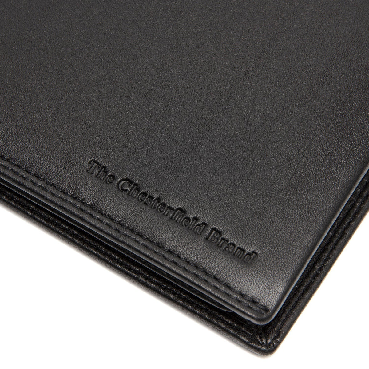 Solid Antique Brass Hardware &amp; Heavy-Duty Dual Zipper Detail on Lynnwood Full-Grain Leather Wallet 남성용