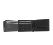 Solid Antique Brass Hardware &amp; Heavy-Duty Dual Zipper Detail on Marvin Full-Grain Leather Wallet 남성용