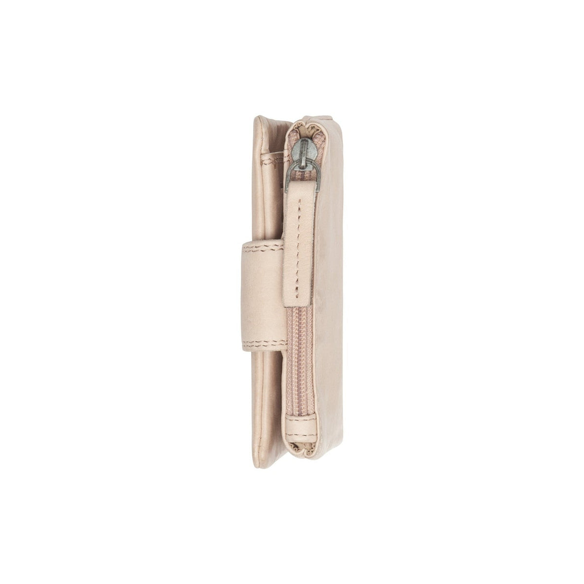 Mavona Full-Grain Leather Wallet 여성용 - Structured Side Profile Showing Gusset Depth &amp; Expansion Capacity