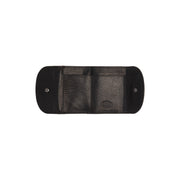 Newton Full-Grain Leather Wallet 여성용 - Structured Side Profile Showing Gusset Depth &amp; Expansion Capacity