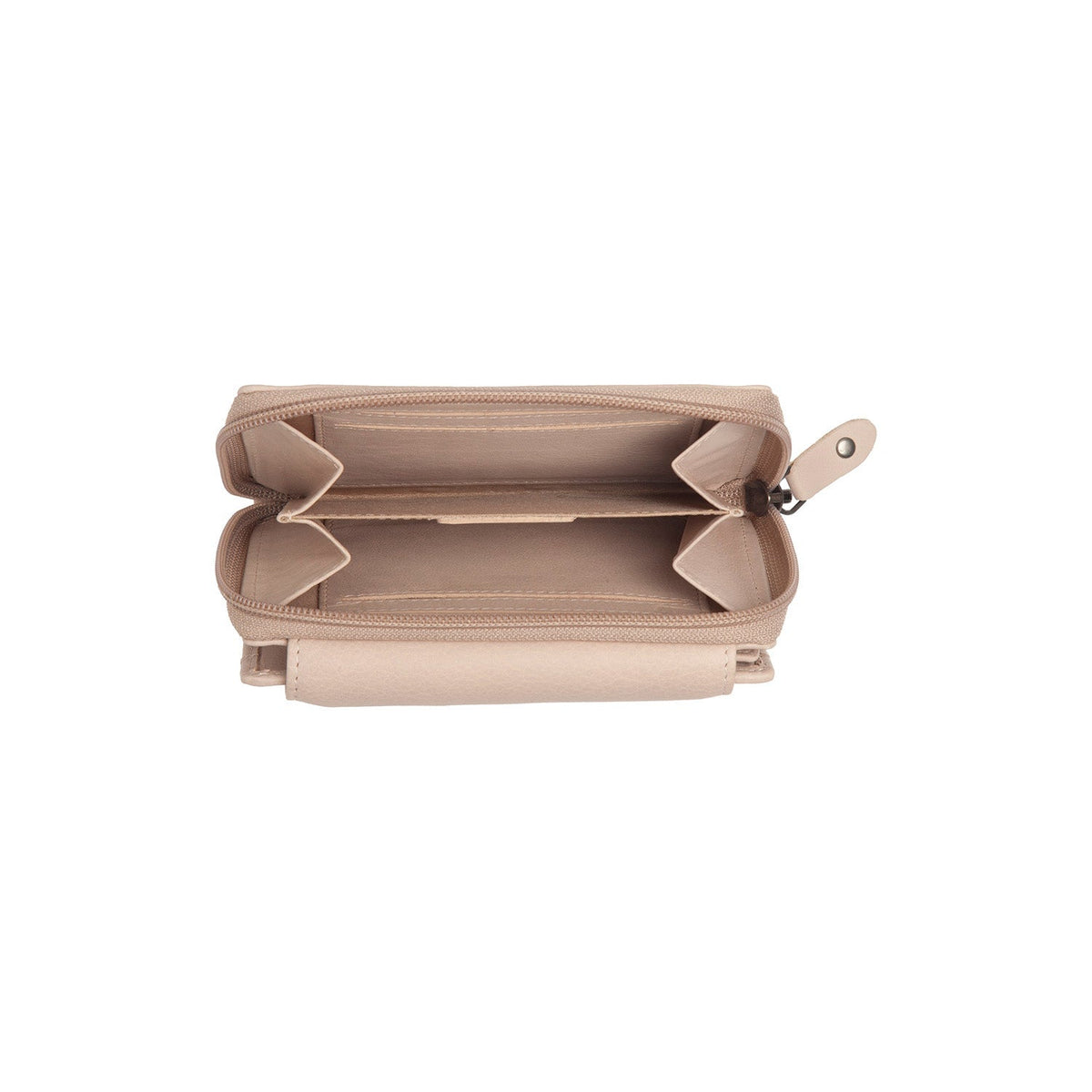 Orveta Full-Grain Leather Wallet 여성용 - Structured Side Profile Showing Gusset Depth &amp; Expansion Capacity