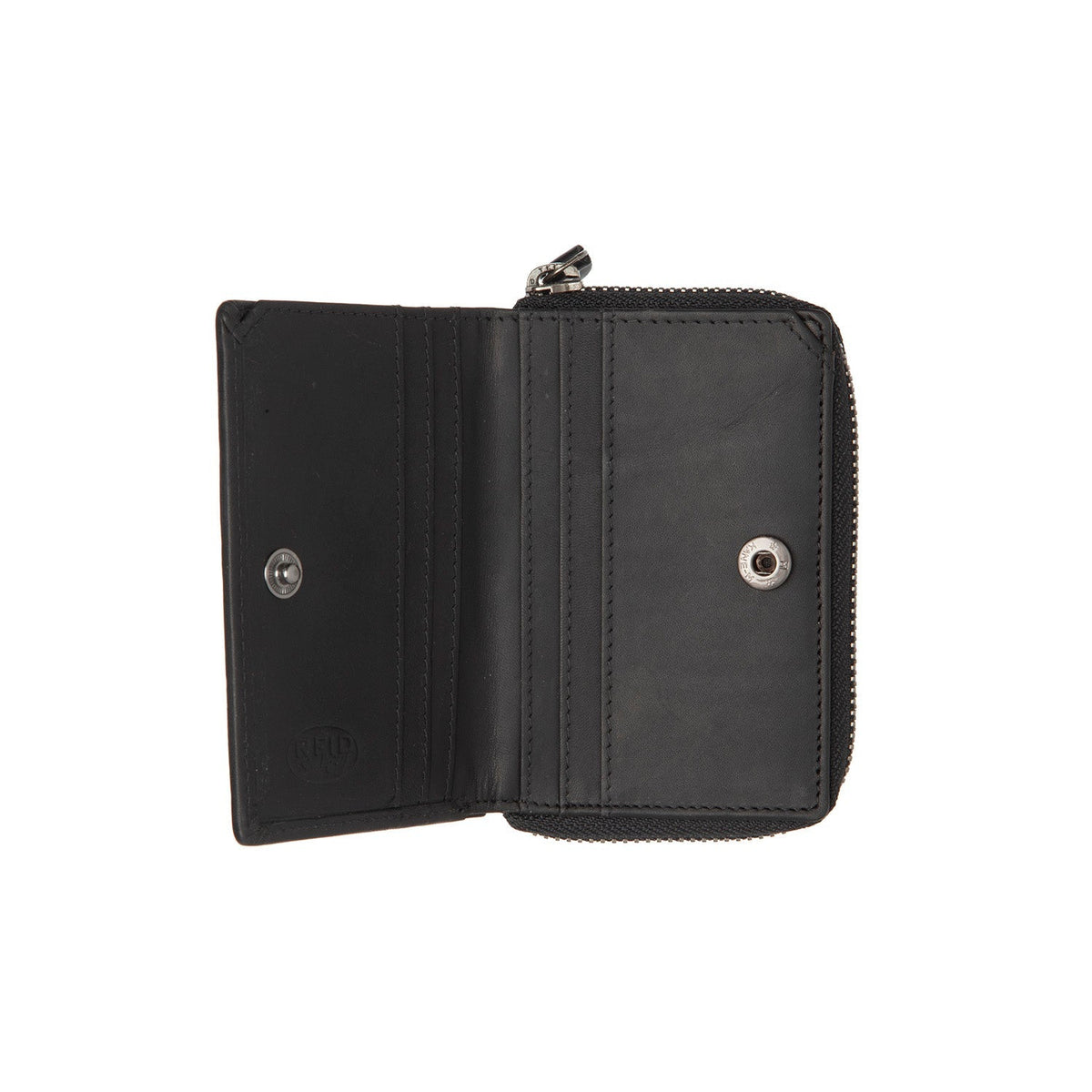 Osum Full-Grain Leather Wallet 여성용 - Structured Side Profile Showing Gusset Depth &amp; Expansion Capacity