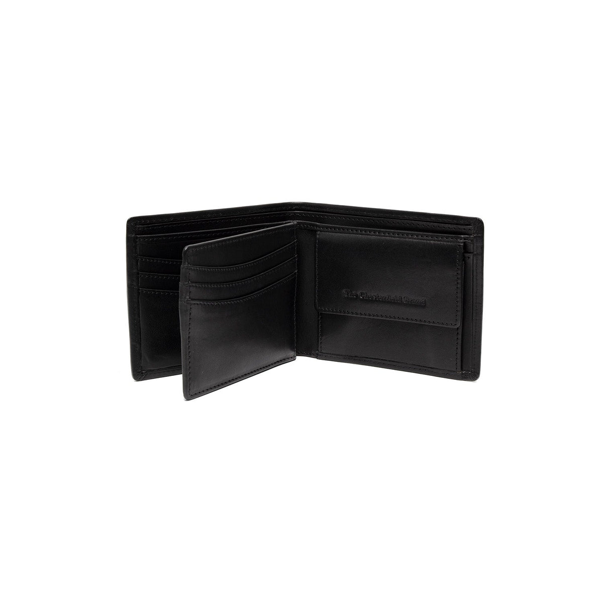 Positano Full-Grain Leather Wallet 남성용 - Structured Side Profile Showing Gusset Depth &amp; Expansion Capacity