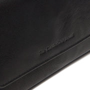 Solid Antique Brass Hardware &amp; Heavy-Duty Dual Zipper Detail on Rhodos Full-Grain Leather Wallet 여성용