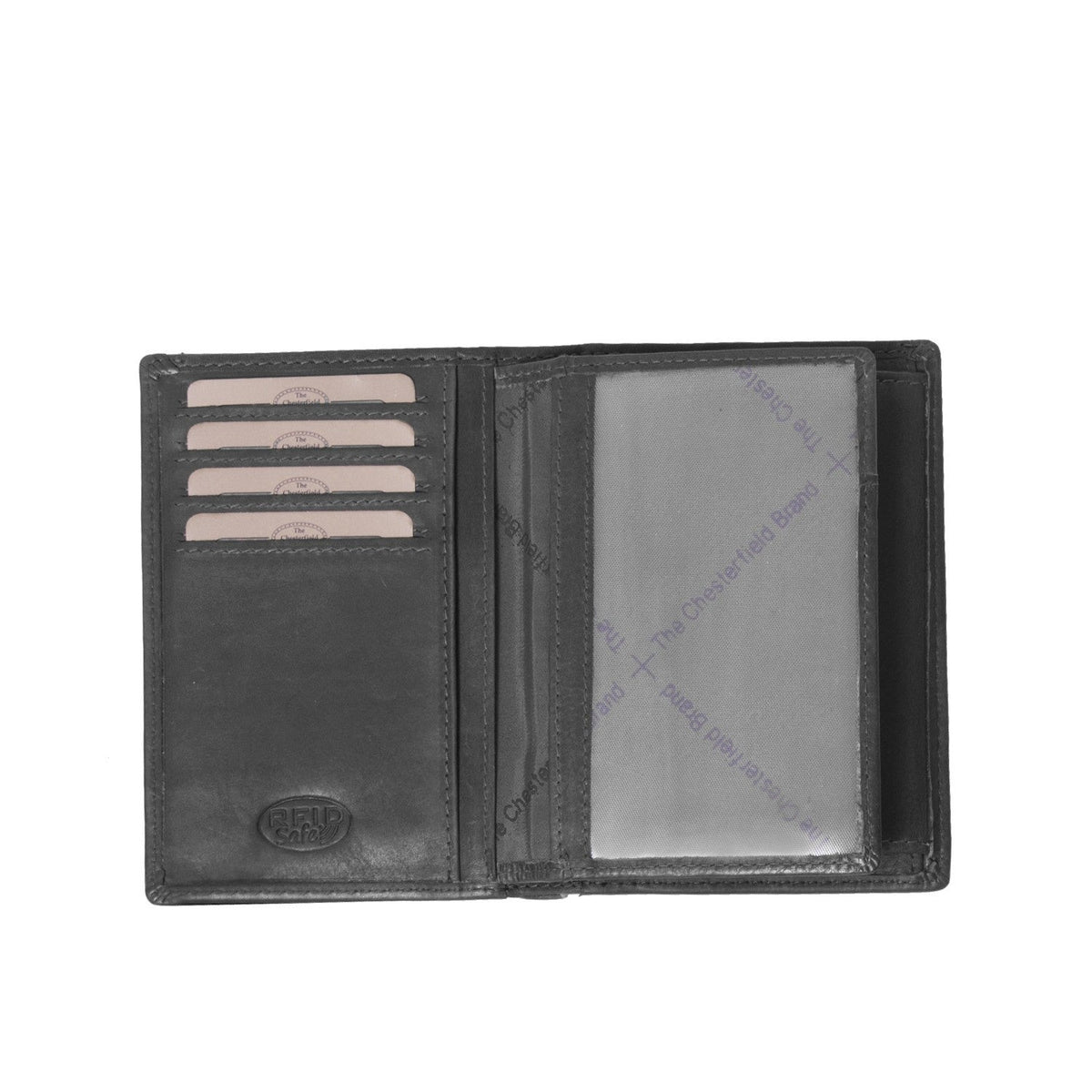 Siem Full-Grain Leather Wallet 여성용 - Structured Side Profile Showing Gusset Depth &amp; Expansion Capacity