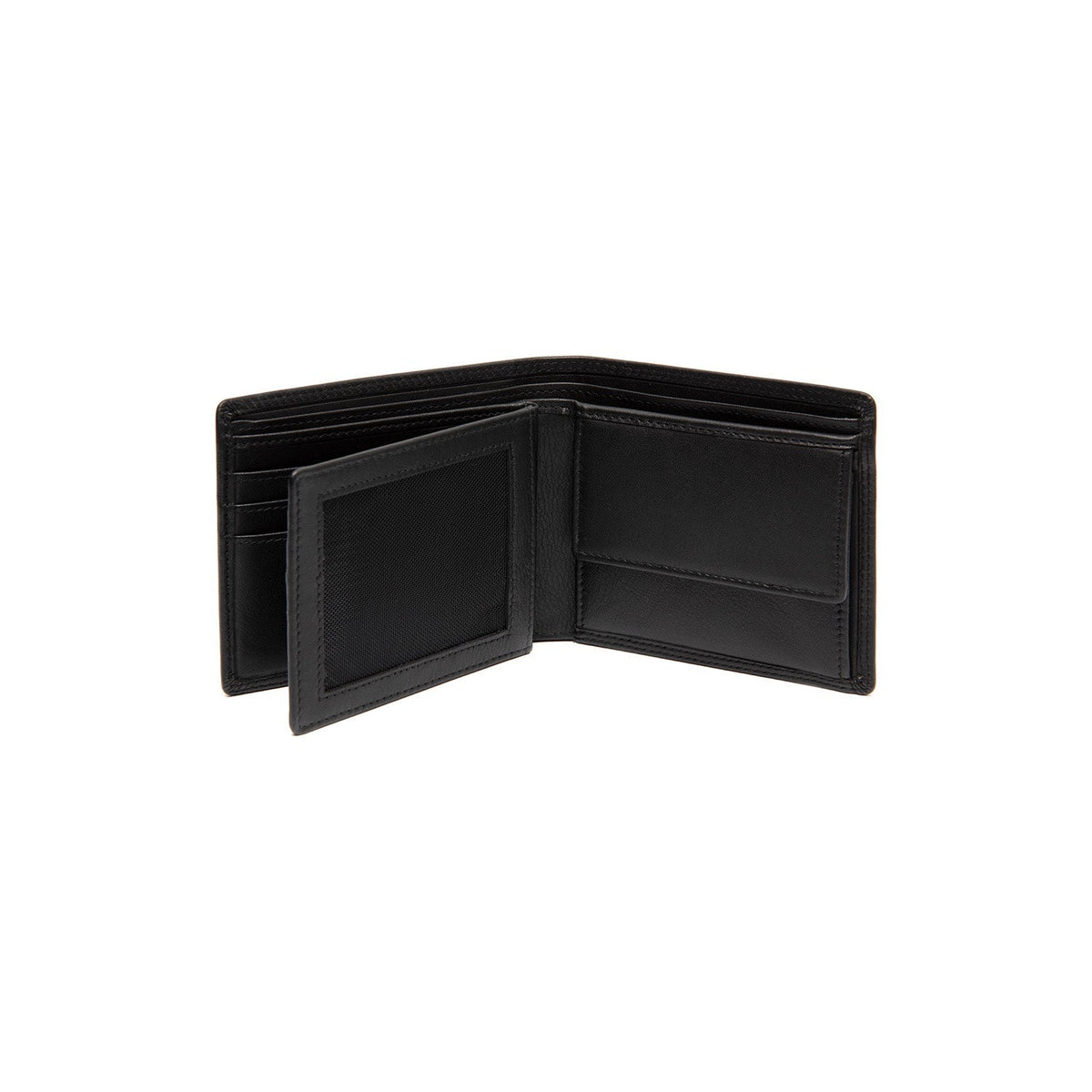 Solid Antique Brass Hardware &amp; Heavy-Duty Dual Zipper Detail on Stephens Full-Grain Leather Wallet 남성용