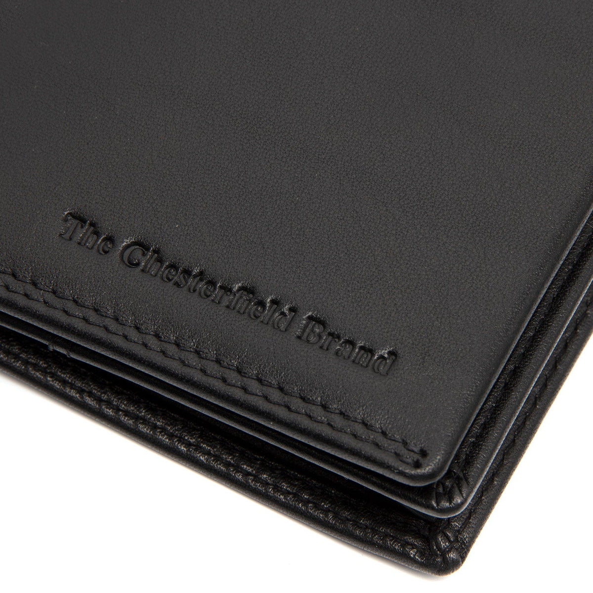 Solid Antique Brass Hardware &amp; Heavy-Duty Dual Zipper Detail on Vincent Full-Grain Leather Wallet 남성용