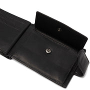 Solid Antique Brass Hardware &amp; Heavy-Duty Dual Zipper Detail on Yamba Full-Grain Leather Wallet 남성용