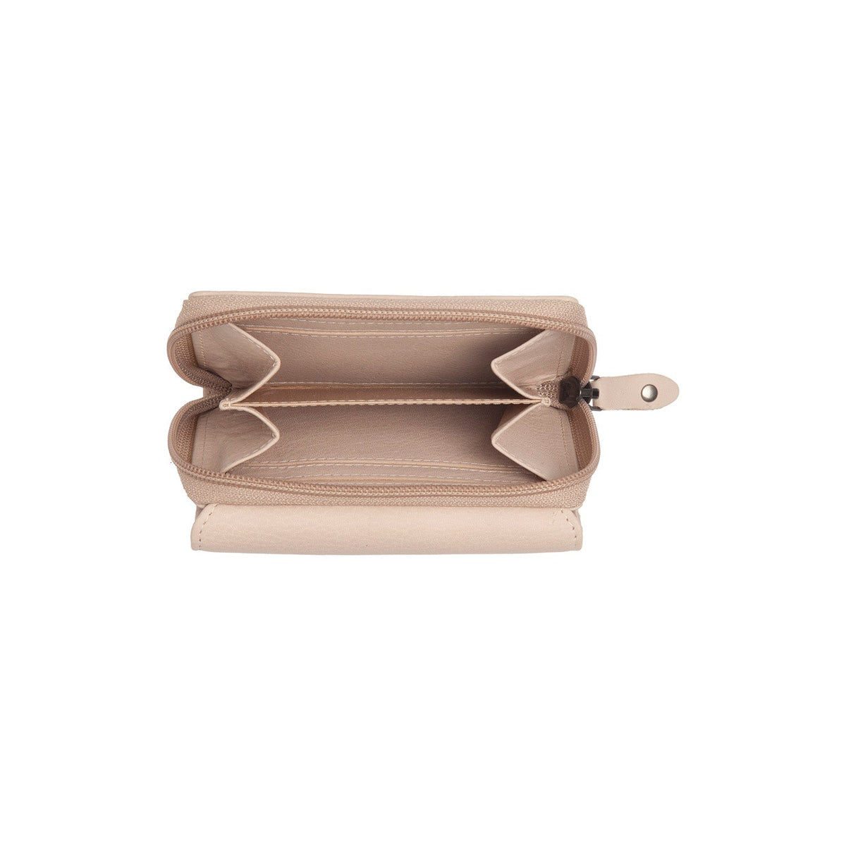Solid Antique Brass Hardware &amp; Heavy-Duty Dual Zipper Detail on Zelan Full-Grain Leather Wallet 여성용