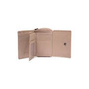 Zelan Full-Grain Leather Wallet 여성용 - Structured Side Profile Showing Gusset Depth &amp; Expansion Capacity