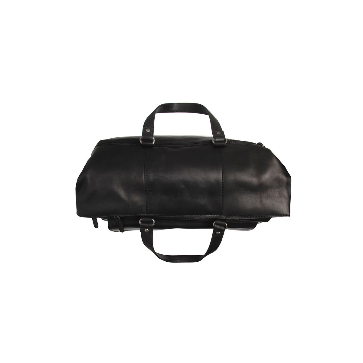 Lazio Full-Grain Leather Weekender Bag 여성용 - Structured Side Profile Showing Gusset Depth &amp; Expansion Capacity