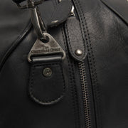Solid Antique Brass Hardware &amp; Heavy-Duty Dual Zipper Detail on Rivaro Full-Grain Leather Weekender Bag 여성용