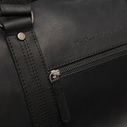 Rivaro Full-Grain Leather Weekender Bag 여성용 - Structured Side Profile Showing Gusset Depth &amp; Expansion Capacity