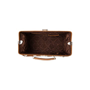 Solid Antique Brass Hardware &amp; Heavy-Duty Dual Zipper Detail on Texel Full-Grain Leather Weekender Bag 여성용