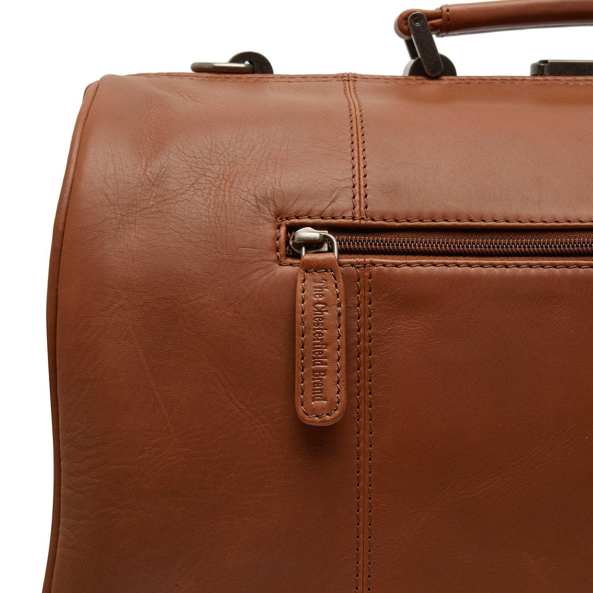 Texel Full-Grain Leather Weekender Bag 여성용 - Structured Side Profile Showing Gusset Depth &amp; Expansion Capacity