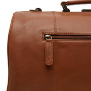 Texel Full-Grain Leather Weekender Bag 여성용 - Structured Side Profile Showing Gusset Depth &amp; Expansion Capacity