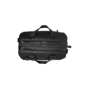Solid Antique Brass Hardware &amp; Heavy-Duty Dual Zipper Detail on Volenza Full-Grain Leather Weekender Bag 여성용