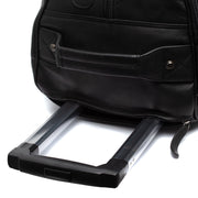 Solid Antique Brass Hardware &amp; Heavy-Duty Dual Zipper Detail on Leather Weekender Trolley Jayven 여성용