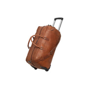 Cognac Leather Weekender Trolley Jayven 여성용, front view