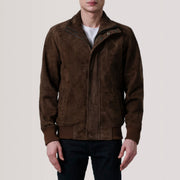 Lester 브라운 Suede 가죽 봄버 자켓 남성용 – alternate product view 3