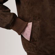 Lester 브라운 Suede 가죽 봄버 자켓 남성용 – alternate product view 6