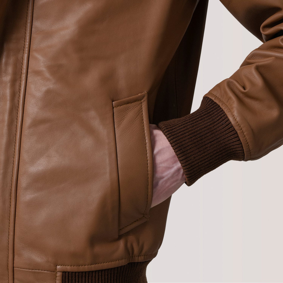 Lester 브라운 Suede 가죽 봄버 자켓 남성용 – alternate product view 6