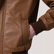 Lester 브라운 Suede 가죽 봄버 자켓 남성용 – alternate product view 6