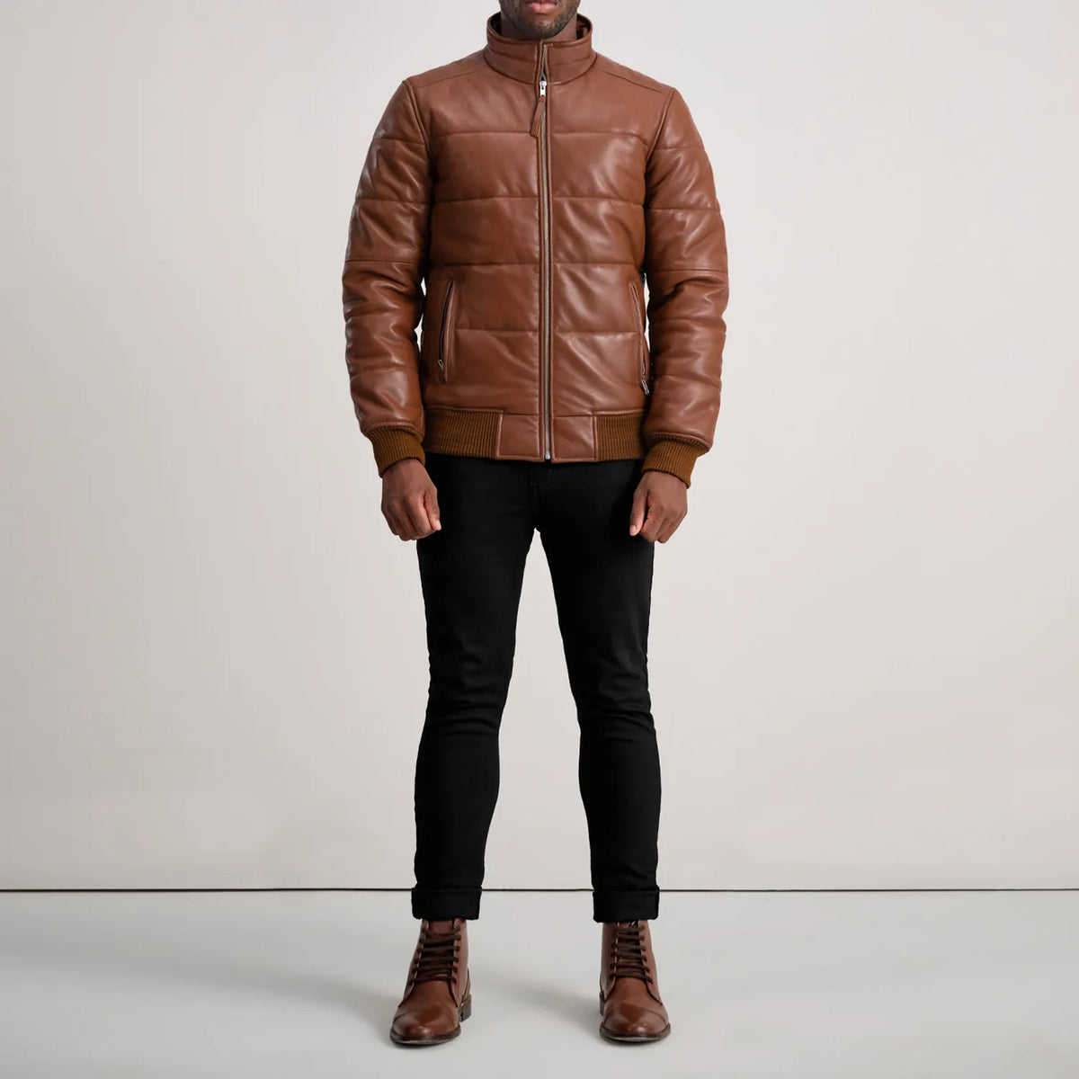 Lucas 가죽 봄버 자켓 남성용 – alternate product view 3