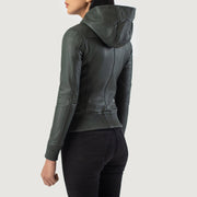 Luna Hooded 가죽 봄버 자켓 여성용 – alternate product view 5