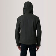 Close-Up Detail of Hooded &amp; Zipper with placket Hardware on Marlo Olive Canvas Hooded Work 가죽 자켓 남성용 For Men
