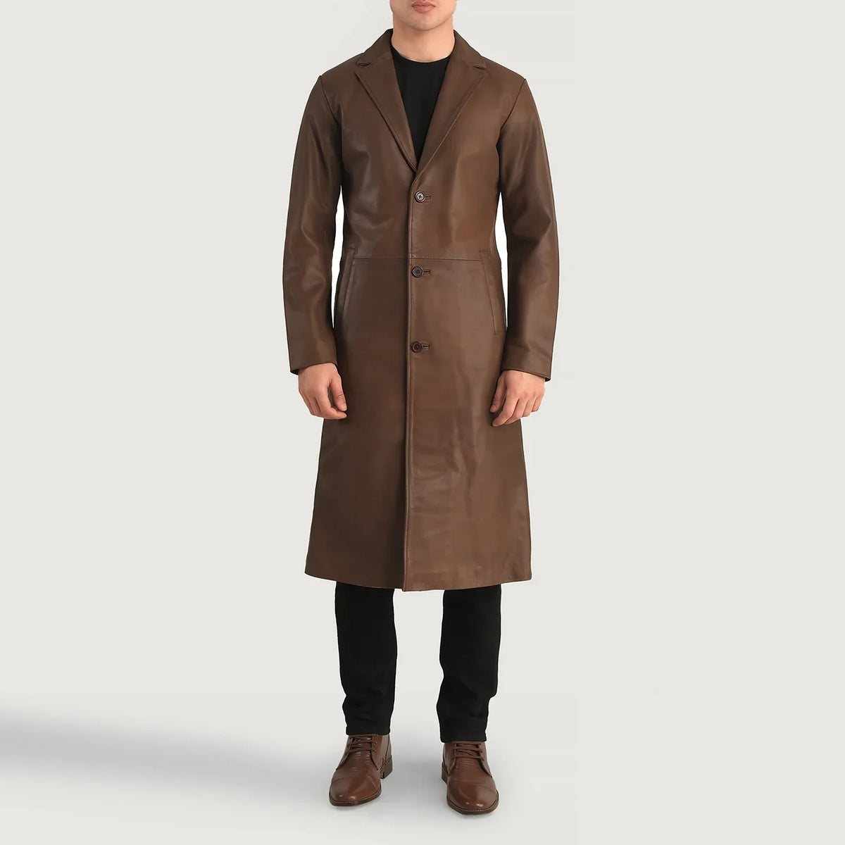 Mateo 가죽 롱 코트 남성용 – alternate product view 3