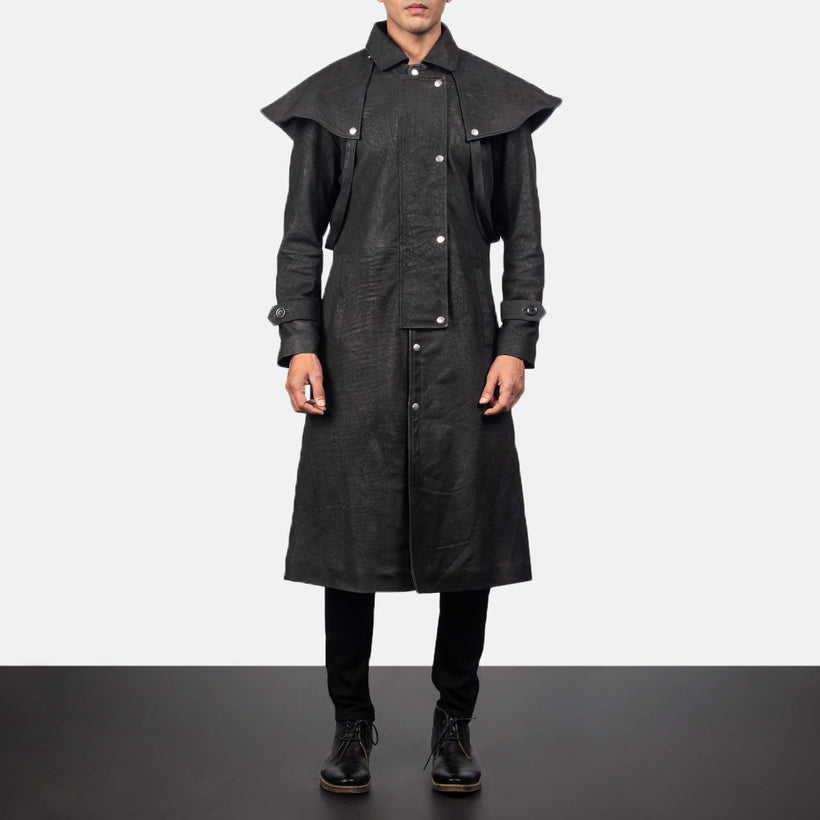 Maverick 블랙 Leather Duster 남성용