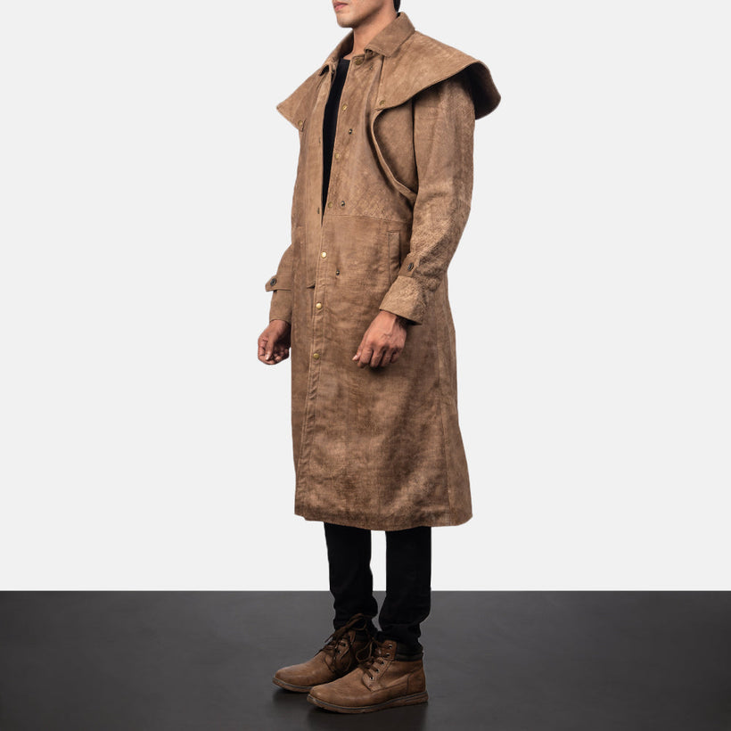 Maverick 브라운 Leather Duster 남성용