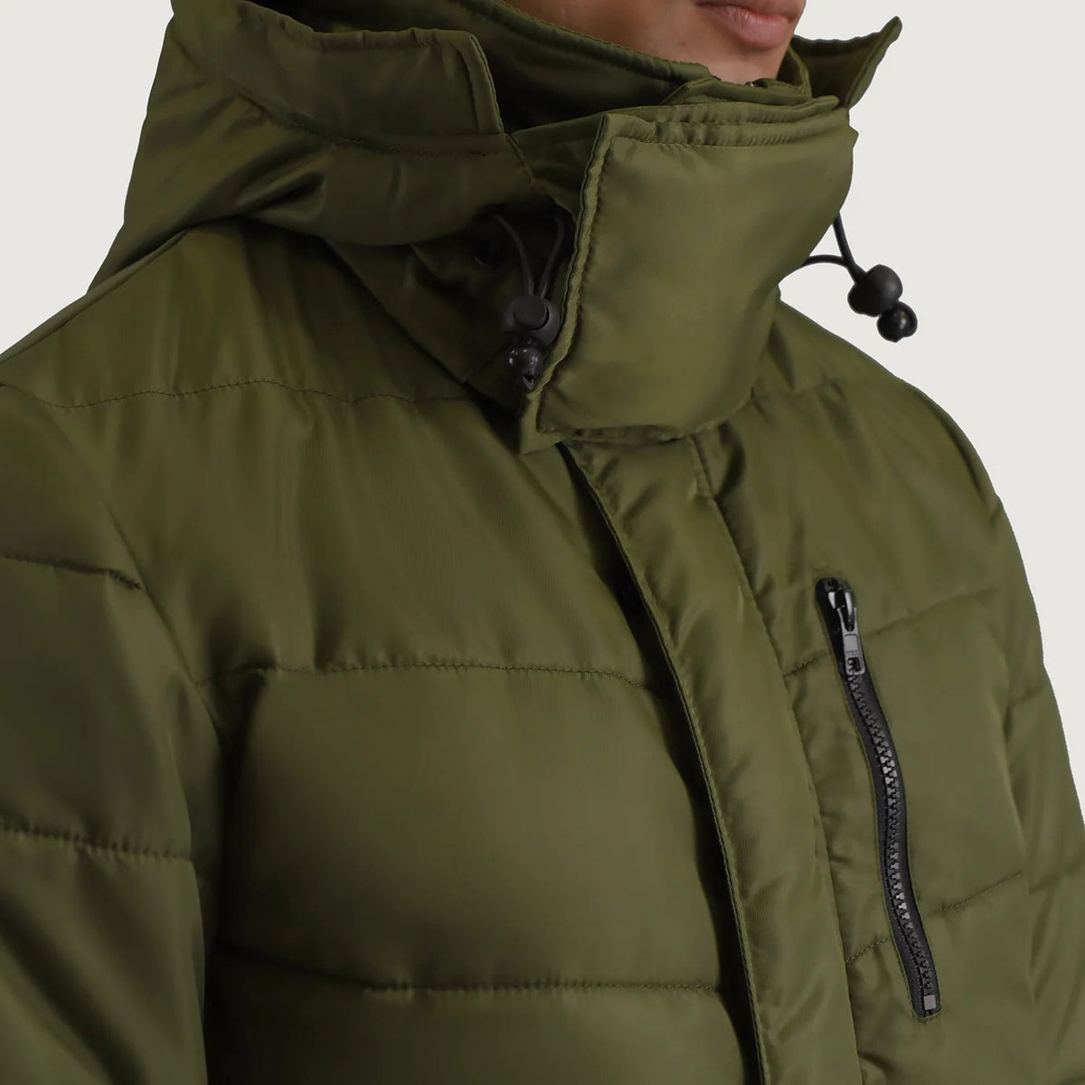 
내부 라이닝 뷰 Showing Quilted Viscose Lining & 내부 수납 포켓 2개