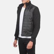 
Black Polyester (Torso) &Amp; Knitted Fabric (Sleeves) Winter Jacket - 어깨 라인과 깔끔한 밑단이 돋보이는 뒷면 뷰