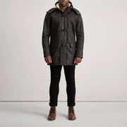 Nolan 가죽 롱 코트 남성용 – alternate product view 3