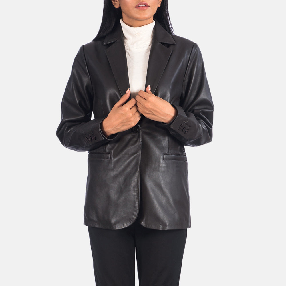 Norma 가죽 테일러드 블레이저 여성용 – alternate product view 2