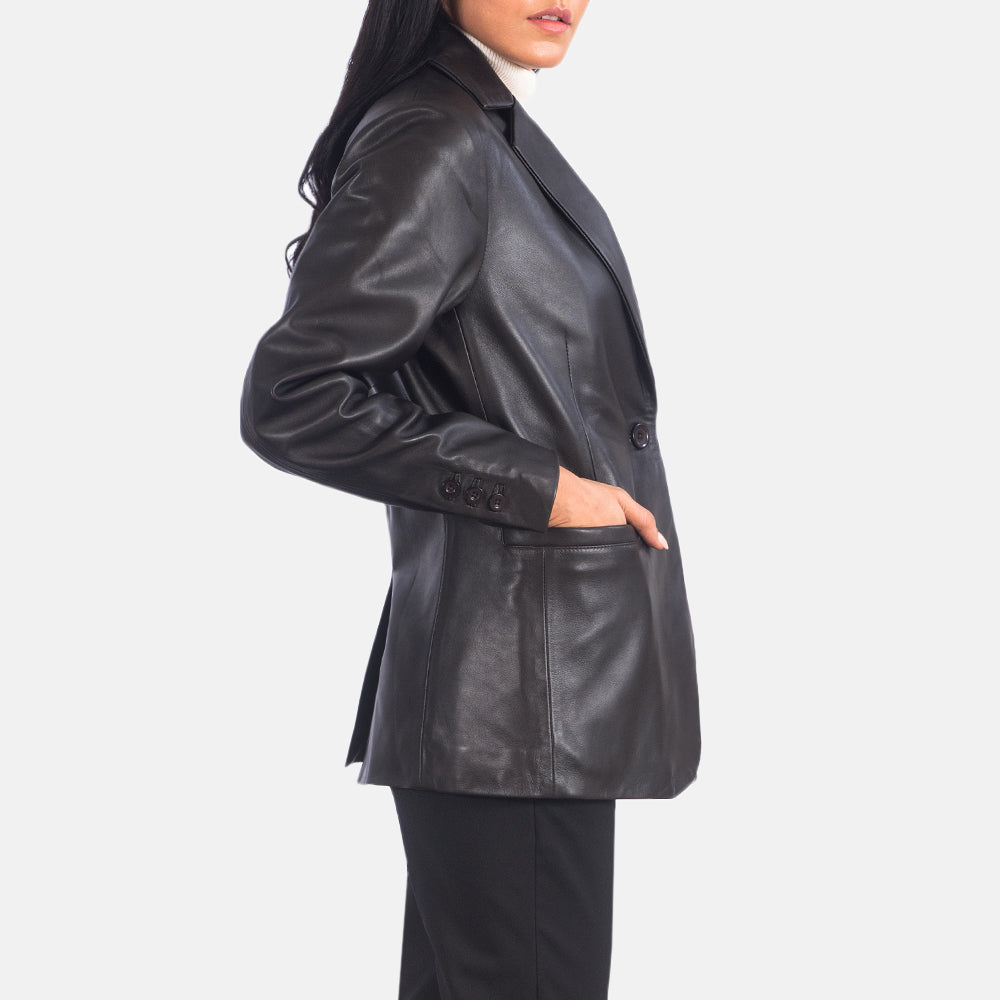 Norma 가죽 테일러드 블레이저 여성용 – alternate product view 3