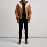 
Norman 가죽 자켓 탄 Puffer 가죽 자켓 남성용 – alternate product view 3