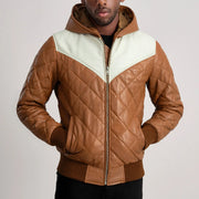 
Norman 가죽 자켓 탄 Puffer 가죽 자켓 남성용 – alternate product view 4