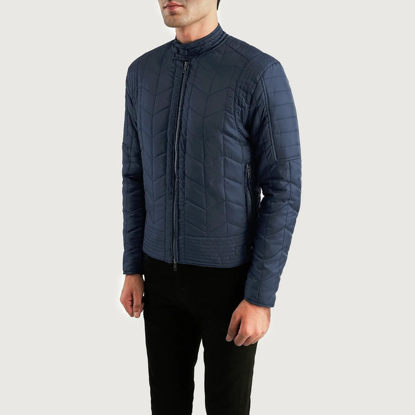 Nyle 퀼팅 Windbreaker 가죽 자켓 남성용