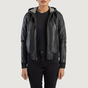 
Rebella Hooded 가죽 항공 점퍼 봄버 여성용 – alternate product view 1