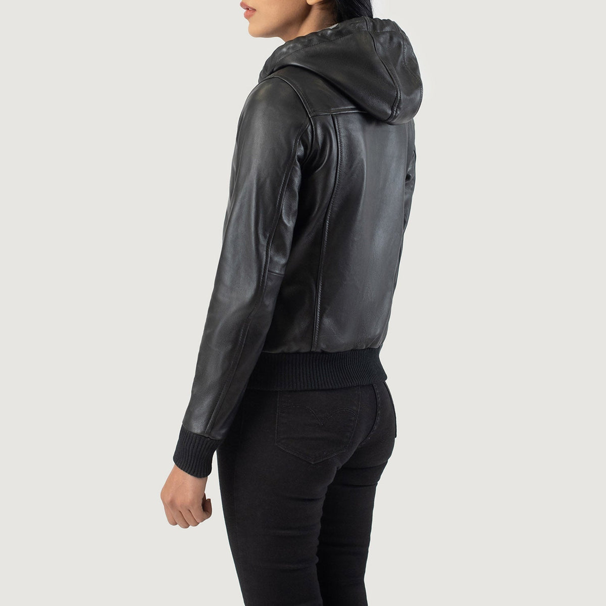 
Rebella Hooded 가죽 항공 점퍼 봄버 여성용 – alternate product view 5