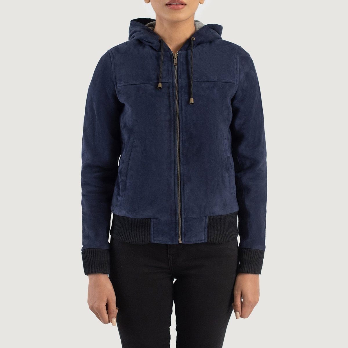 
Rebella Hooded 가죽 항공 점퍼 봄버 여성용 – alternate product view 4