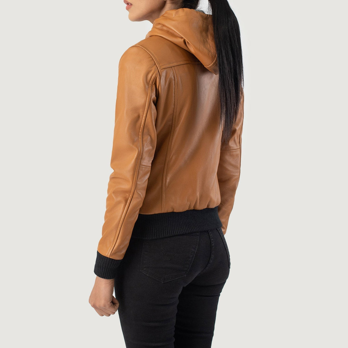 
Rebella Hooded 가죽 항공 점퍼 봄버 여성용 – alternate product view 5