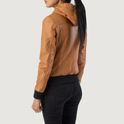
Rebella Hooded 가죽 항공 점퍼 봄버 여성용 – alternate product view 5