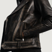 Rumy Maroon 가죽 라이더 자켓 여성용 – alternate product view 6